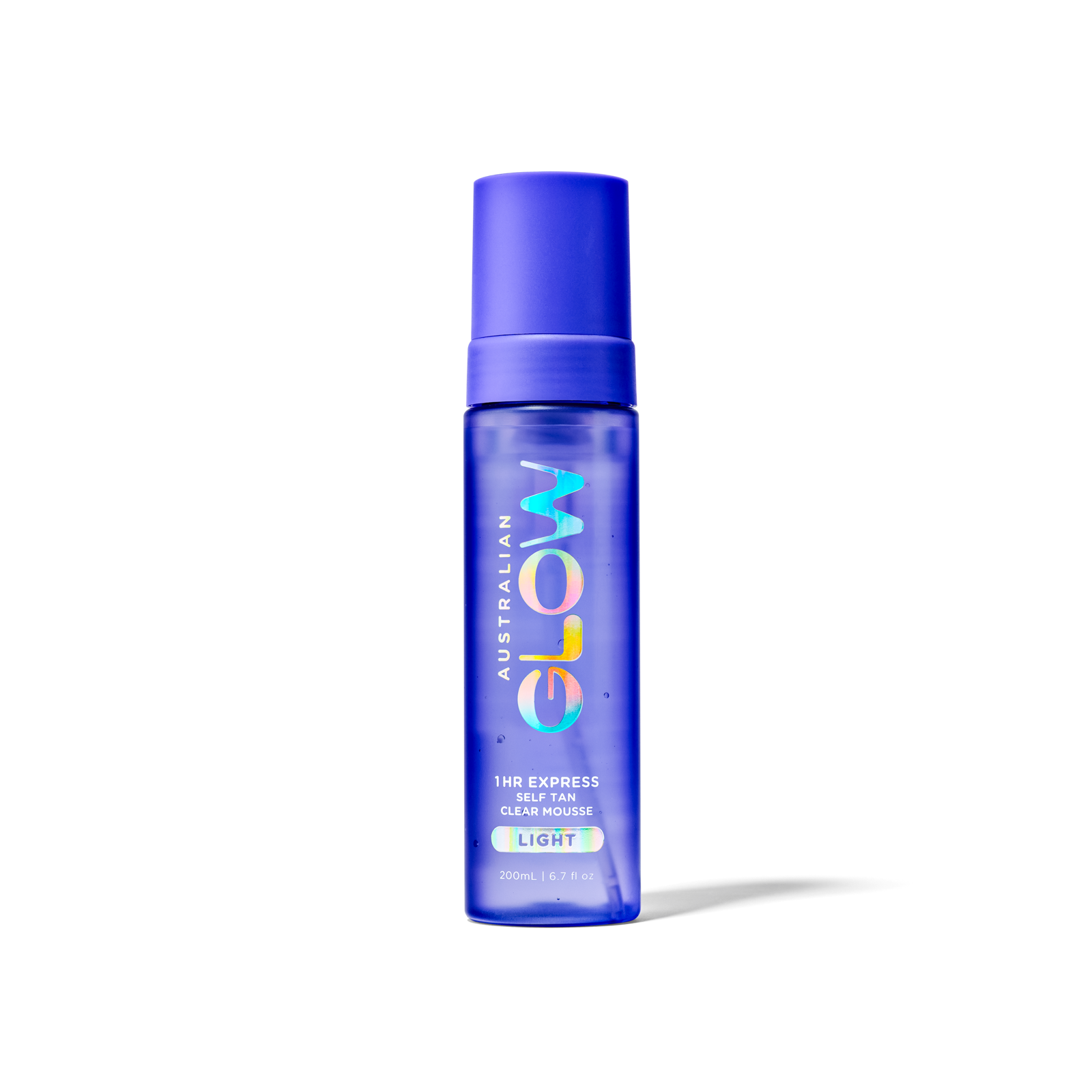 1 Hour Express Clear Mousse bottle on cream background