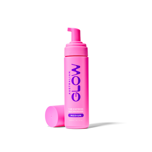 1 Hour Express Mousse — Medium with the cap off, pump ready