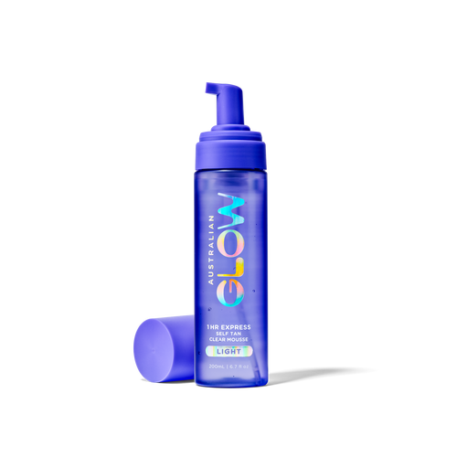 1 Hour Express Clear Mousse — Light with the cap off, pump ready